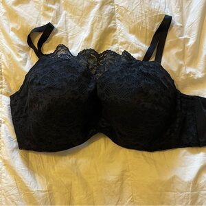 Soma Black Lace Underwire, Padded Bra with Lace Camisole Inset